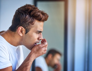 A man with bad breath from too much protein